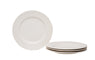 White Four Piece Round Weave Stoneware Service For Four Salad Plate Set