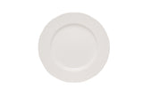 White Four Piece Round Weave Stoneware Service For Four Salad Plate Set