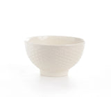 White Four Piece Weave Stoneware Service For Four Bowl Set - Homeroots - Flyclothing LLC