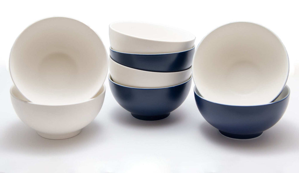 Blue and White Four Piece Porcelain Service For Four Bowl Set - Homeroots - Flyclothing LLC