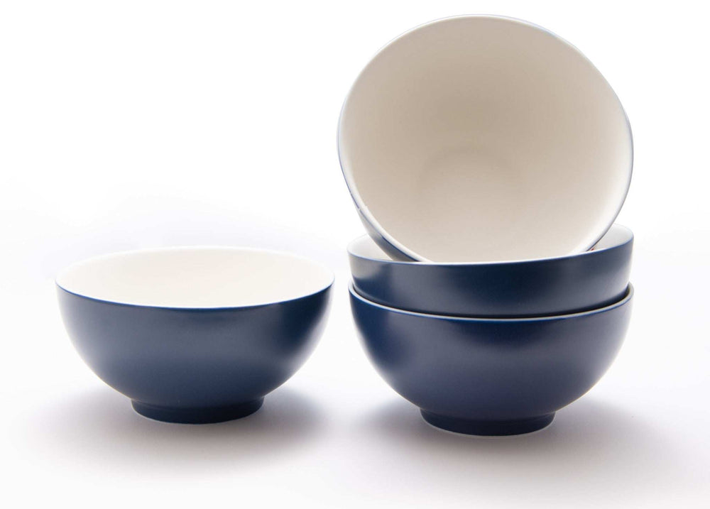 Blue and White Four Piece Porcelain Service For Four Bowl Set - Homeroots - Flyclothing LLC