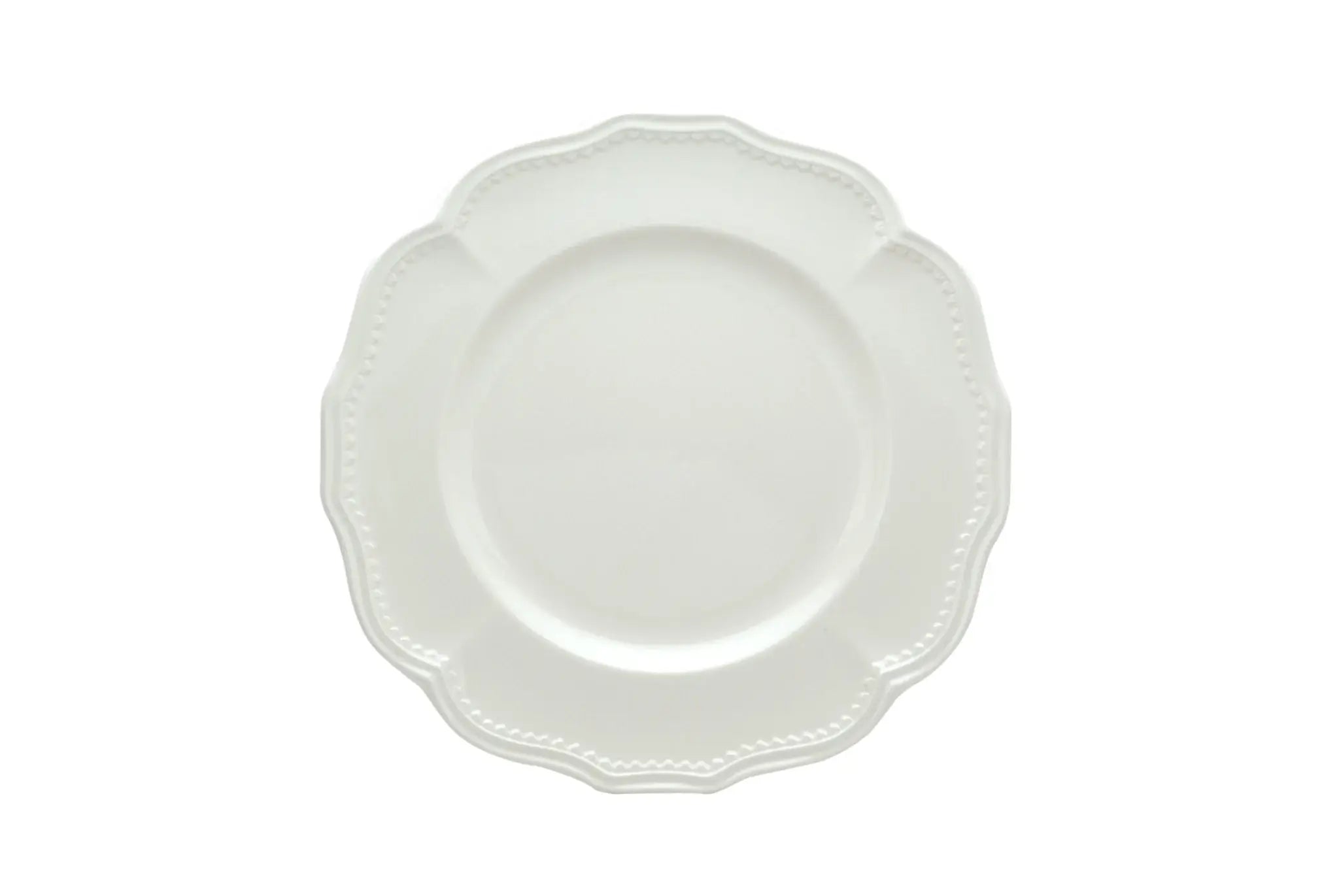 White Four Piece Scallop Stoneware Service For Four Dinner Plate Set - Homeroots - Flyclothing LLC