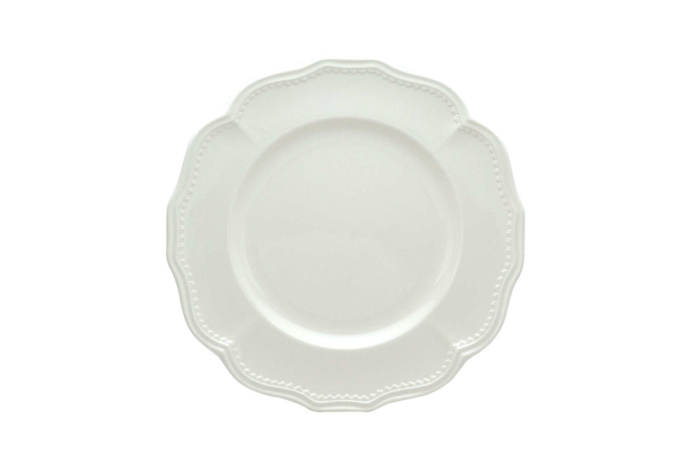 White Four Piece Scallop Stoneware Service For Four Dinner Plate Set - Homeroots - Flyclothing LLC