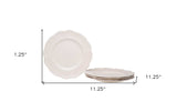 White Four Piece Scallop Stoneware Service For Four Dinner Plate Set - Homeroots - Flyclothing LLC