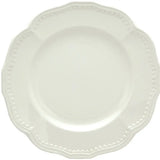 White Four Piece Round Scallop Stoneware Service For Four Salad Plate Set - Homeroots - Flyclothing LLC