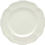 White Four Piece Round Scallop Stoneware Service For Four Salad Plate Set - Homeroots - Flyclothing LLC
