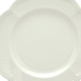 White Four Piece Round Scallop Stoneware Service For Four Salad Plate Set - Homeroots - Flyclothing LLC