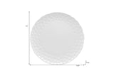 White Six Piece Round Pebbled Porcelain Service For Six Dinner Plate Set - Homeroots - Flyclothing LLC