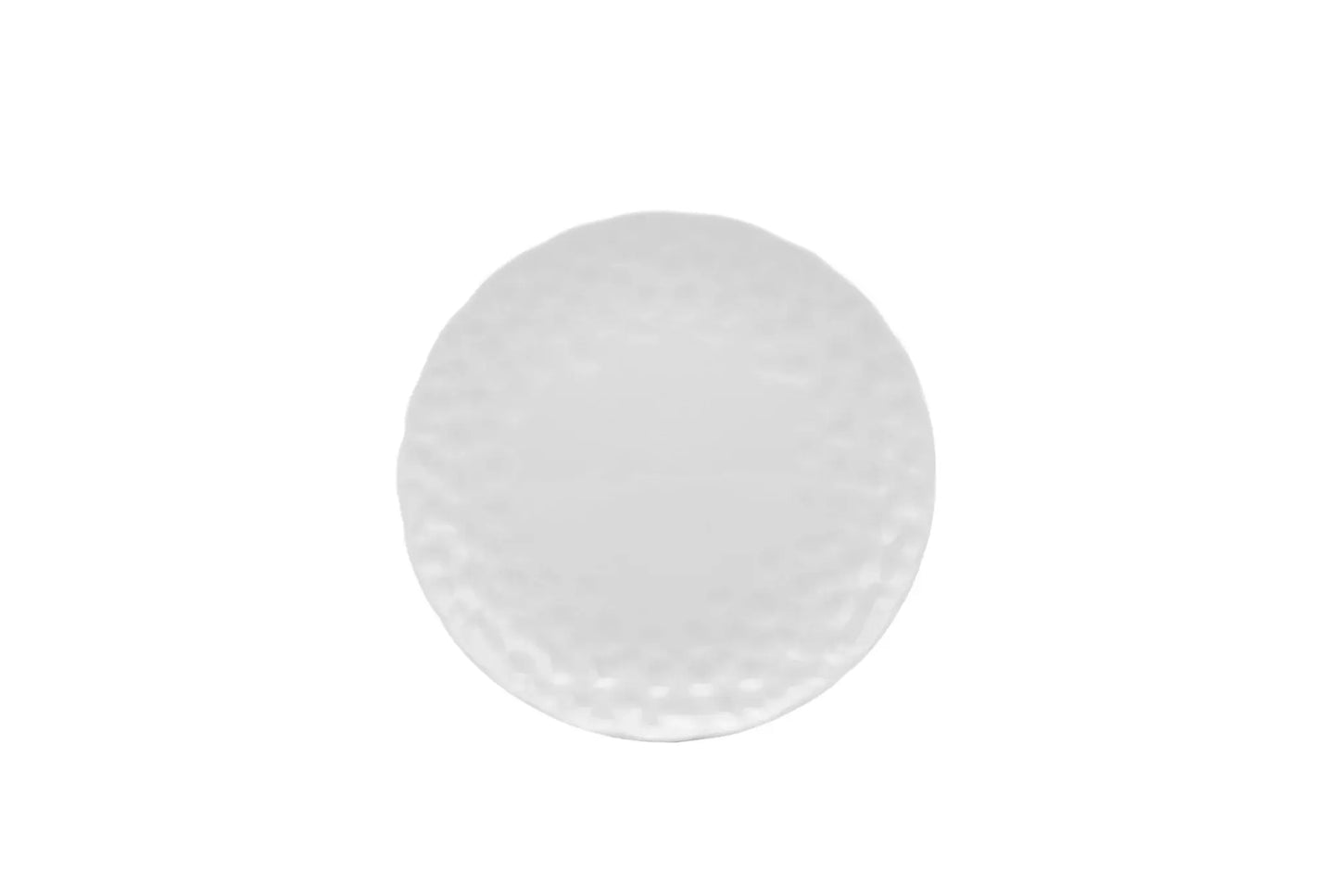White Six Piece Round Pebbled Porcelain Service For Six Salad Plate Set - Homeroots - Flyclothing LLC