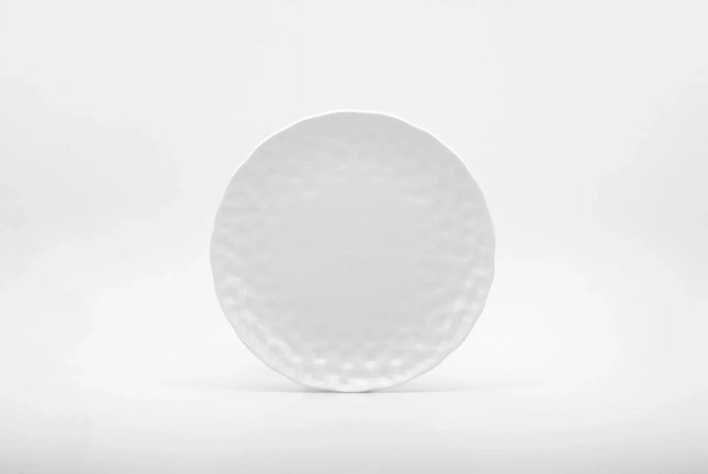 White Six Piece Round Pebbled Porcelain Service For Six Salad Plate Set - Homeroots - Flyclothing LLC