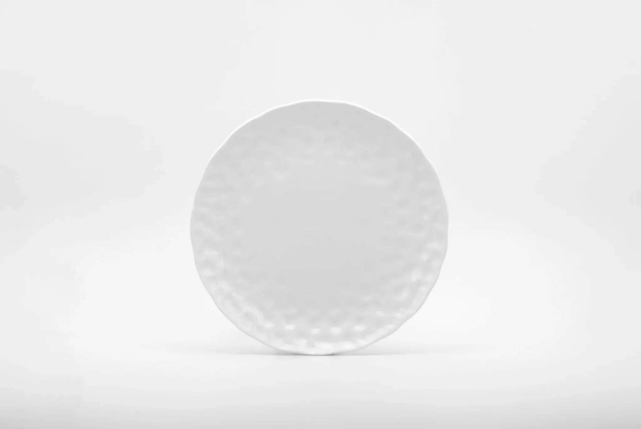 White Six Piece Round Pebbled Porcelain Service For Six Salad Plate Set - Homeroots - Flyclothing LLC