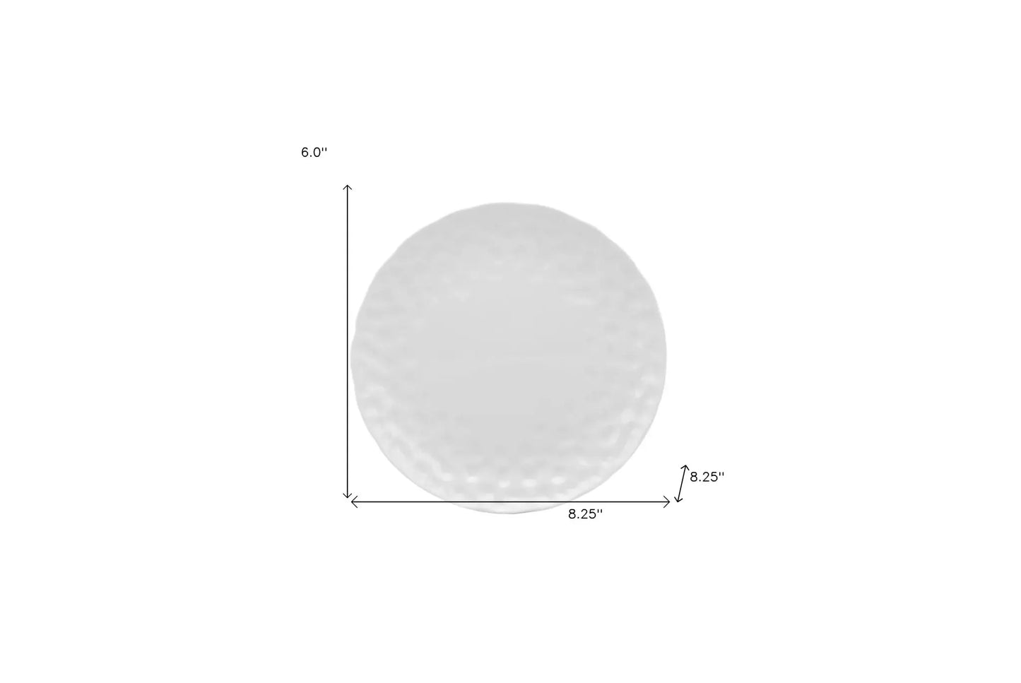 White Six Piece Round Pebbled Porcelain Service For Six Salad Plate Set - Homeroots - Flyclothing LLC