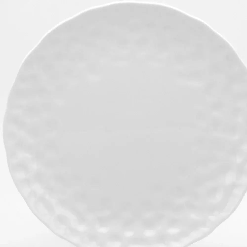 White Six Piece Round Pebbled Porcelain Service For Six Salad Plate Set - Homeroots - Flyclothing LLC