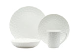 White Six Piece Round Pebbled Porcelain Service For Six Bowl Set - Homeroots - Flyclothing LLC