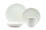 White Six Piece Round Pebbled Porcelain Service For Six Bowl Set - Homeroots - Flyclothing LLC