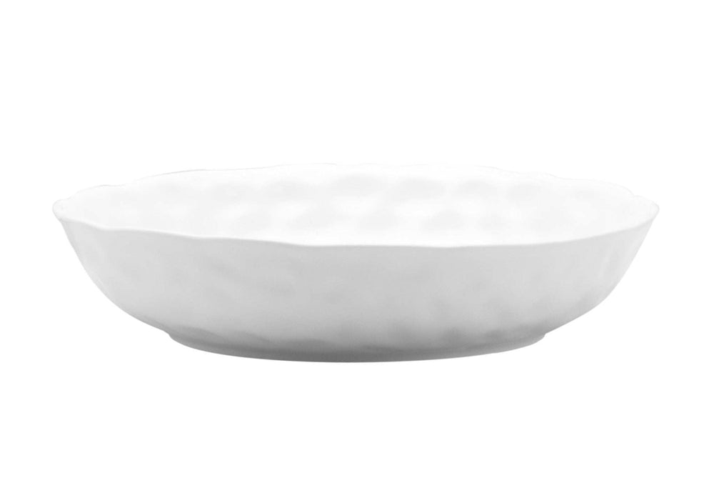 White Six Piece Round Pebbled Porcelain Service For Six Bowl Set - Homeroots - Flyclothing LLC