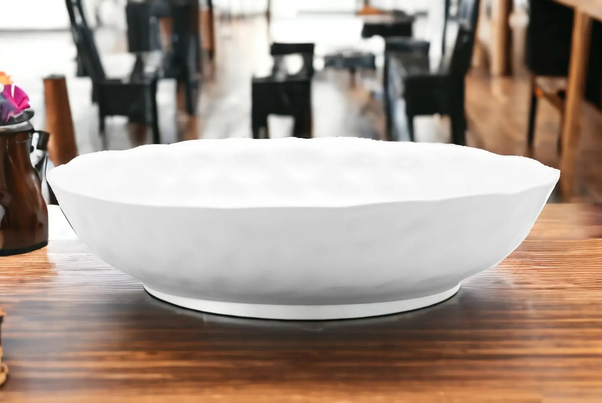 White Six Piece Round Pebbled Porcelain Service For Six Bowl Set - Homeroots - Flyclothing LLC
