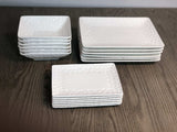 White Six Piece Pebbled Porcelain Service For Six Bowl Set - Homeroots - Flyclothing LLC