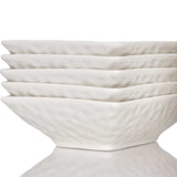 White Six Piece Pebbled Porcelain Service For Six Bowl Set - Homeroots - Flyclothing LLC