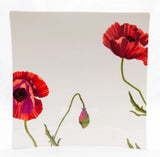 Red and White Six Piece Square Floral Bone China Service For Six Dinner Plate Set - Homeroots - Flyclothing LLC