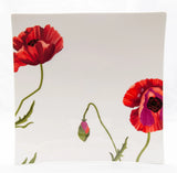 Red and White Six Piece Square Floral Bone China Service For Six Dinner Plate Set - Homeroots - Flyclothing LLC