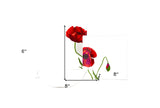 Red and White Six Piece Square Floral Bone China Service For Six Salad Plate Set - Homeroots - Flyclothing LLC