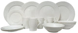 White Sixteen Piece Round Bone China Service For Four Dinnerware Set - Homeroots