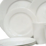 White Sixteen Piece Round Bone China Service For Four Dinnerware Set - Homeroots