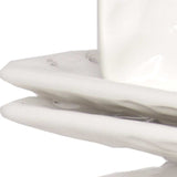 White Six Piece Rectangle Pebbled Porcelain Service For Six Salad Plate Set - Homeroots - Flyclothing LLC