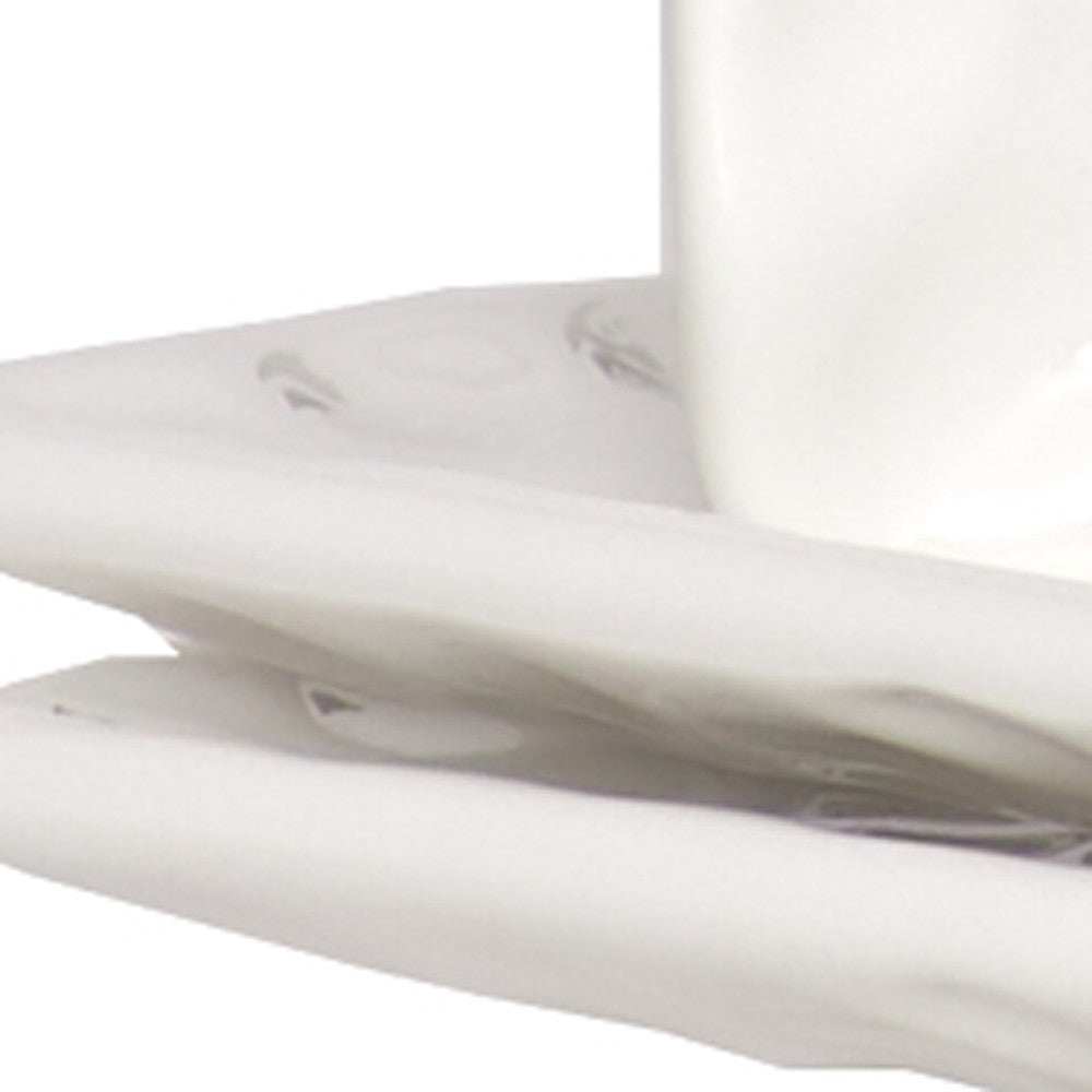 White Six Piece Rectangle Pebbled Porcelain Service For Six Salad Plate Set - Homeroots - Flyclothing LLC