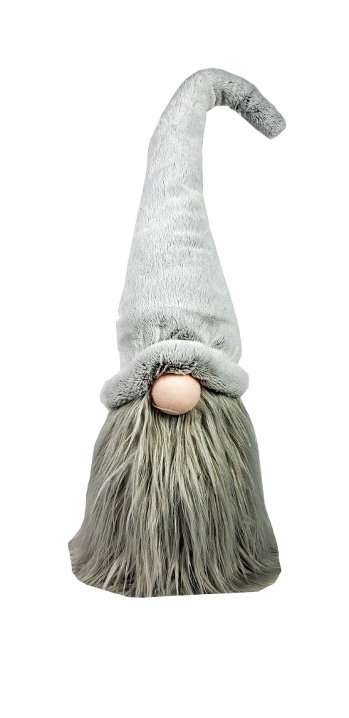 30" Groovy Grey with Pointy Hat Fabric Sitting Gnome Sculpture - Homeroots - Flyclothing LLC