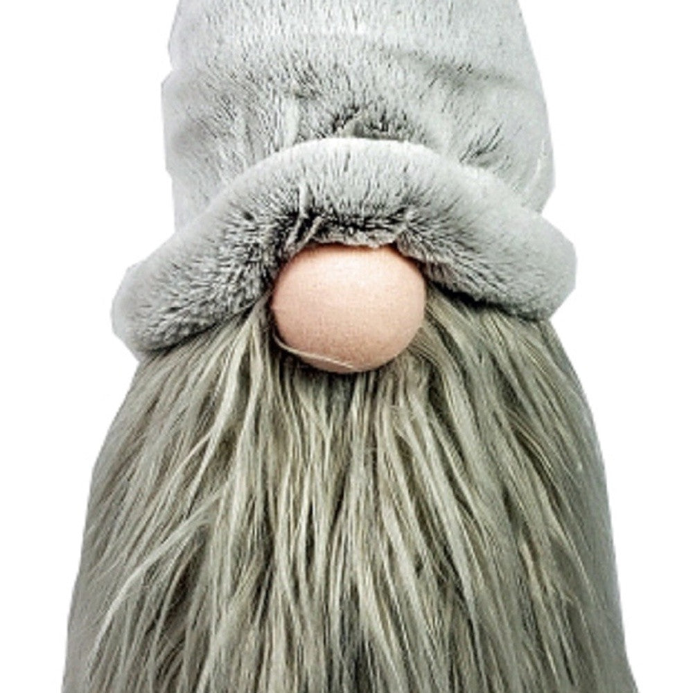 30" Groovy Grey with Pointy Hat Fabric Sitting Gnome Sculpture - Homeroots - Flyclothing LLC