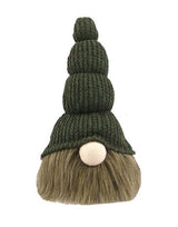 14" Green Chunky Knit Hat Fabric Sitting Gnome Sculpture - Homeroots - Flyclothing LLC
