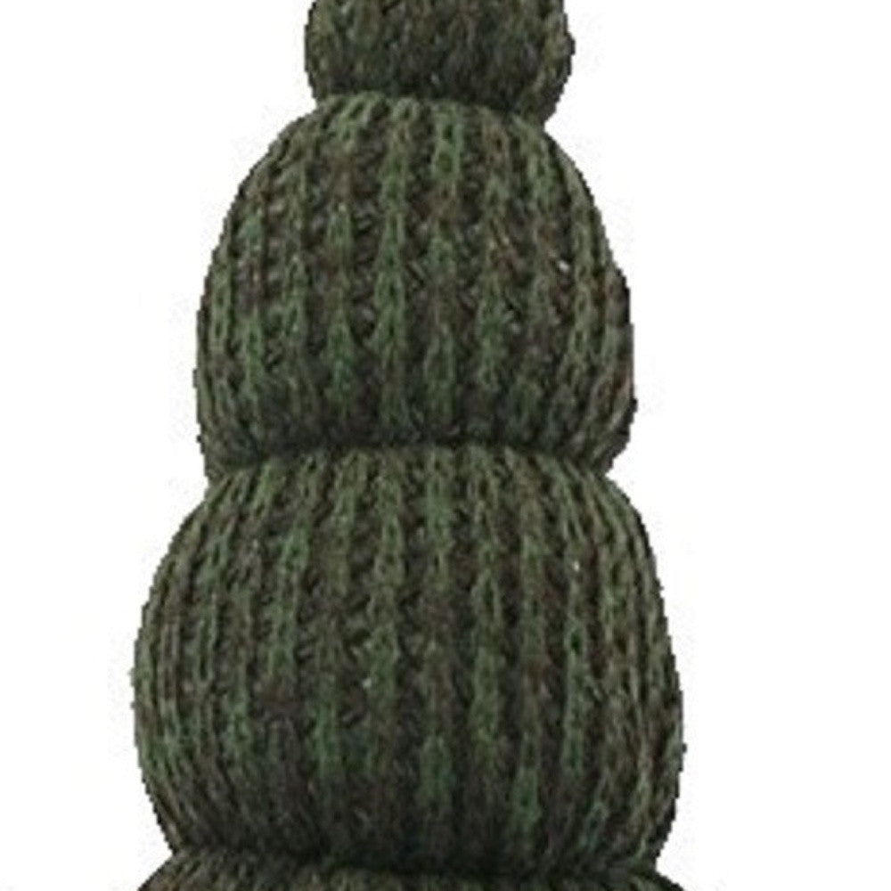 14" Green Chunky Knit Hat Fabric Sitting Gnome Sculpture - Homeroots - Flyclothing LLC