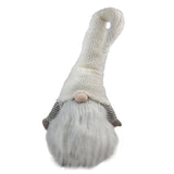 32" White with Long Hat Fabric Sitting Gnome Sculpture - Homeroots