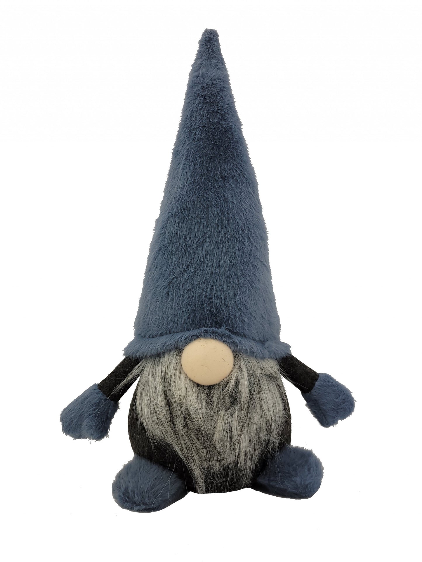 18" Slate Blue And Gray Fabric Standing Gnome Sculpture - Homeroots - Flyclothing LLC