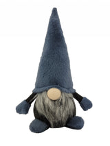 18" Slate Blue And Gray Fabric Standing Gnome Sculpture - Homeroots - Flyclothing LLC