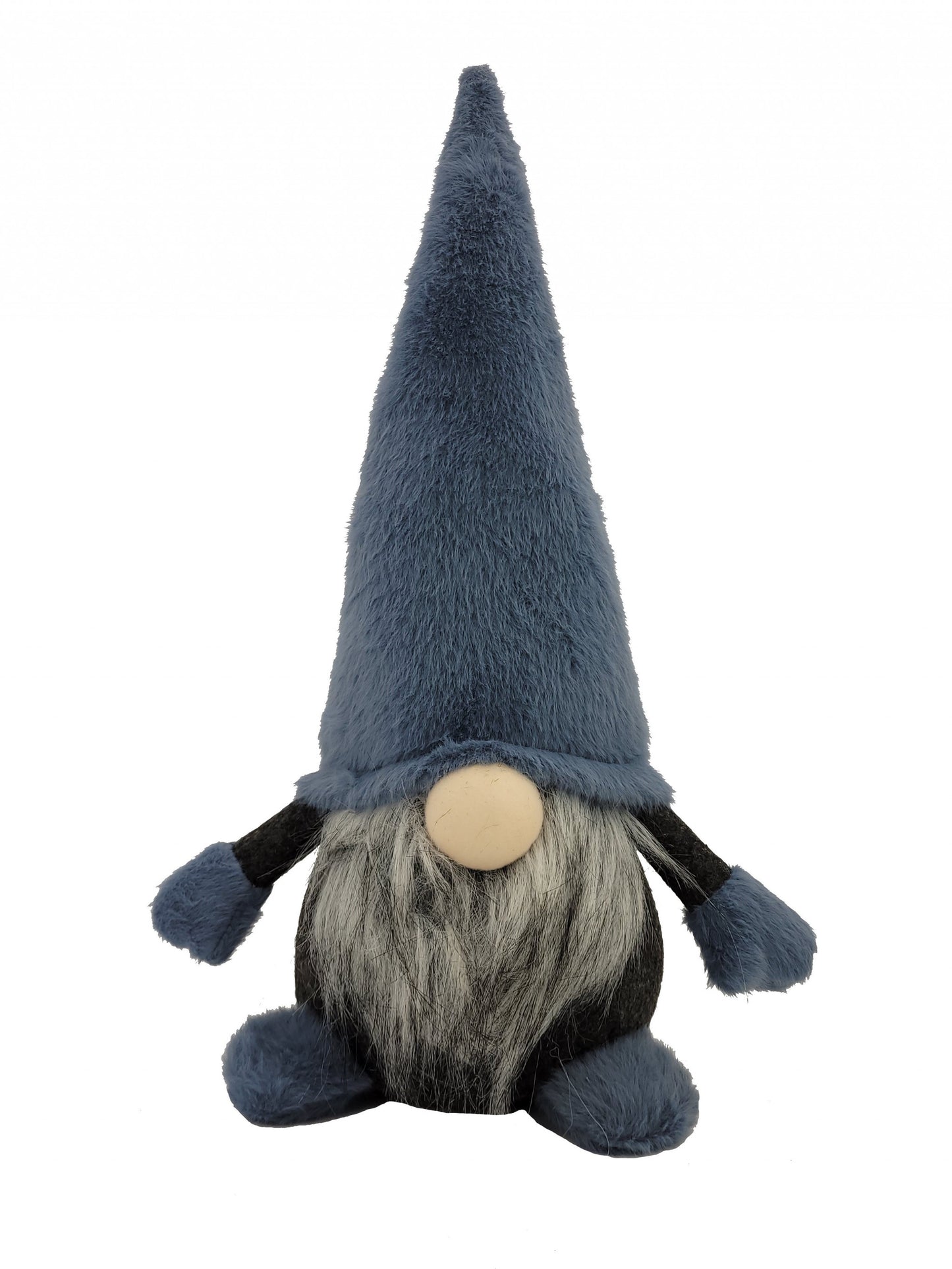 18" Slate Blue And Gray Fabric Standing Gnome Sculpture - Homeroots - Flyclothing LLC