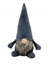 18" Slate Blue And Gray Fabric Standing Gnome Sculpture - Homeroots - Flyclothing LLC
