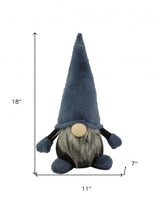 18" Slate Blue And Gray Fabric Standing Gnome Sculpture - Homeroots - Flyclothing LLC