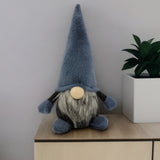 18" Slate Blue And Gray Fabric Standing Gnome Sculpture - Homeroots - Flyclothing LLC