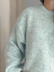 Round Neck Long Sleeve Sweater - Trendsi