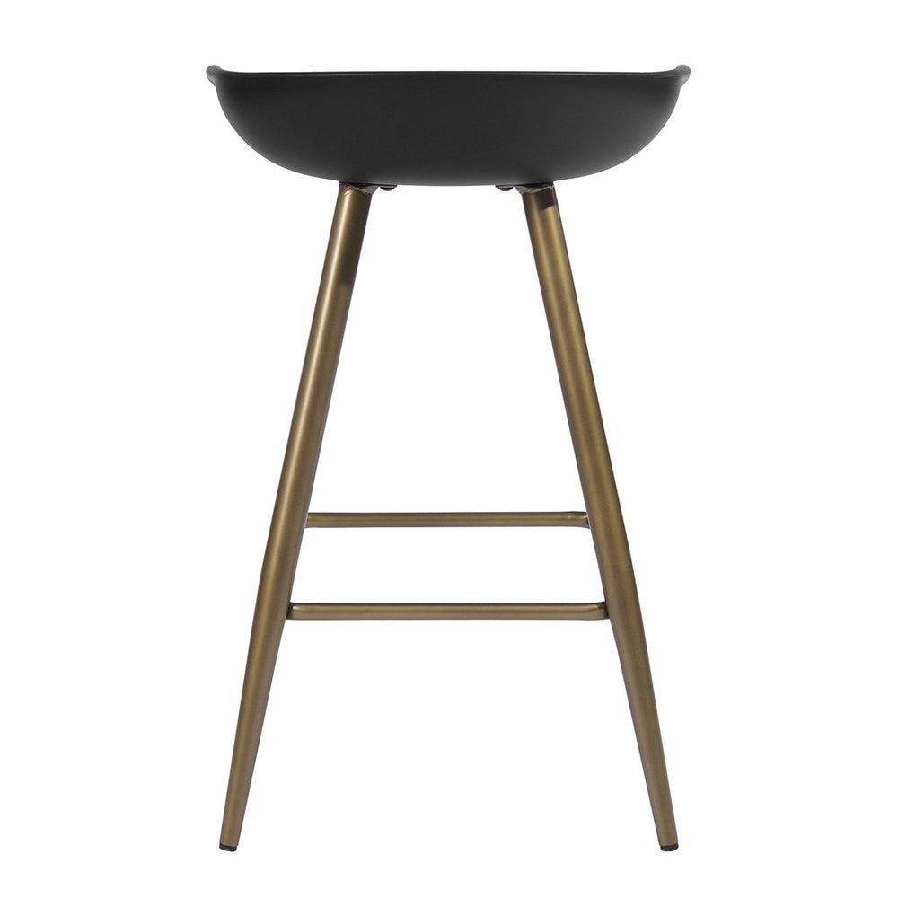 Set of Two 24" Black And Bronze Steel Backless Counter Height Bar Chairs - Homeroots - Flyclothing LLC