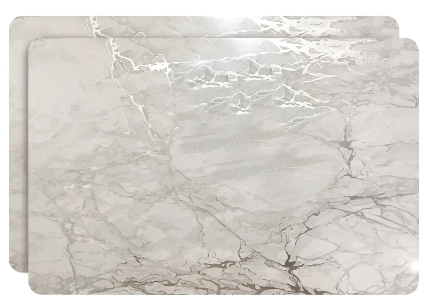 Set of Two Silver Swirl Cork Rectangular Indoor Outdoor Placemats - Homeroots - Flyclothing LLC