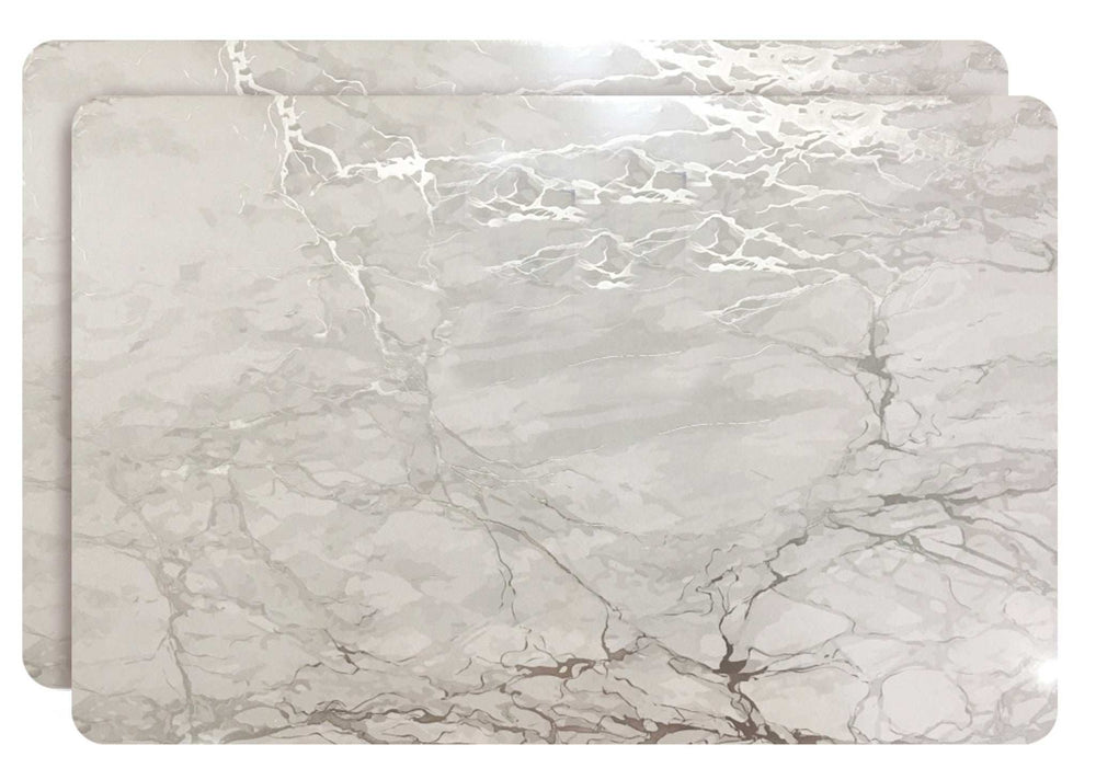 Set of Two Silver Swirl Cork Rectangular Indoor Outdoor Placemats - Homeroots - Flyclothing LLC