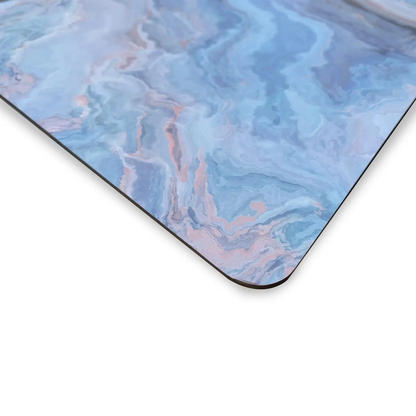 18" Set of Two Blue Abstract Faux Marble Cork Placemats - Homeroots - Flyclothing LLC