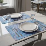 18" Set of Two Blue Abstract Faux Marble Cork Placemats - Homeroots - Flyclothing LLC