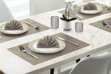 18" Set of Four Gold Vinyl Placemats - HomeRoots - Flyclothing LLC