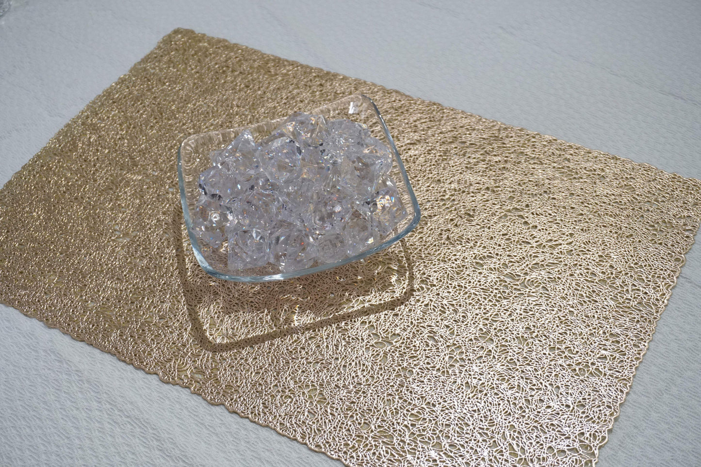 18" Set of Four Gold Vinyl Placemats - HomeRoots - Flyclothing LLC