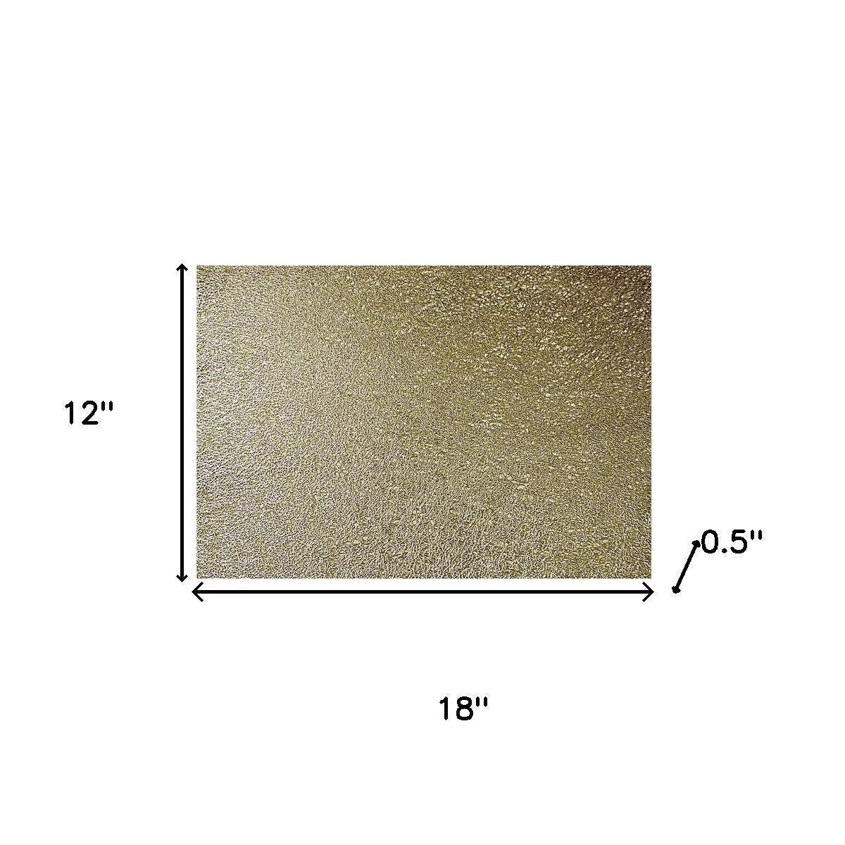 18" Set of Four Gold Vinyl Placemats - HomeRoots - Flyclothing LLC
